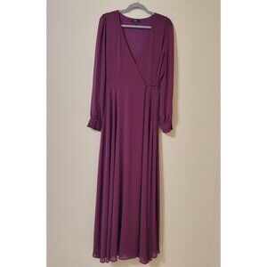 Lulus Plum Maxi Wrap Dress Wedding Bridesmaids Formal Gala XL